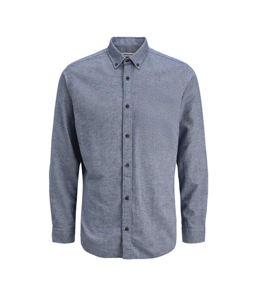 Chemise bleu/gris homme jack & jones classic melange-1