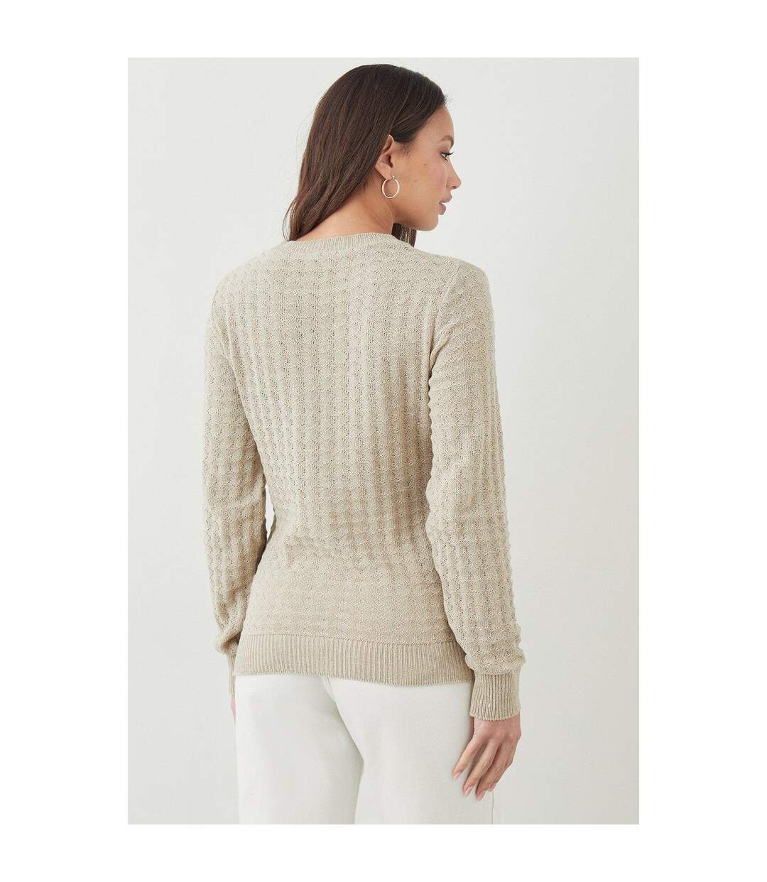 Dorothy Perkins Womens/Ladies Stitch Detail Tall Puffed Sweater (Oatmeal)