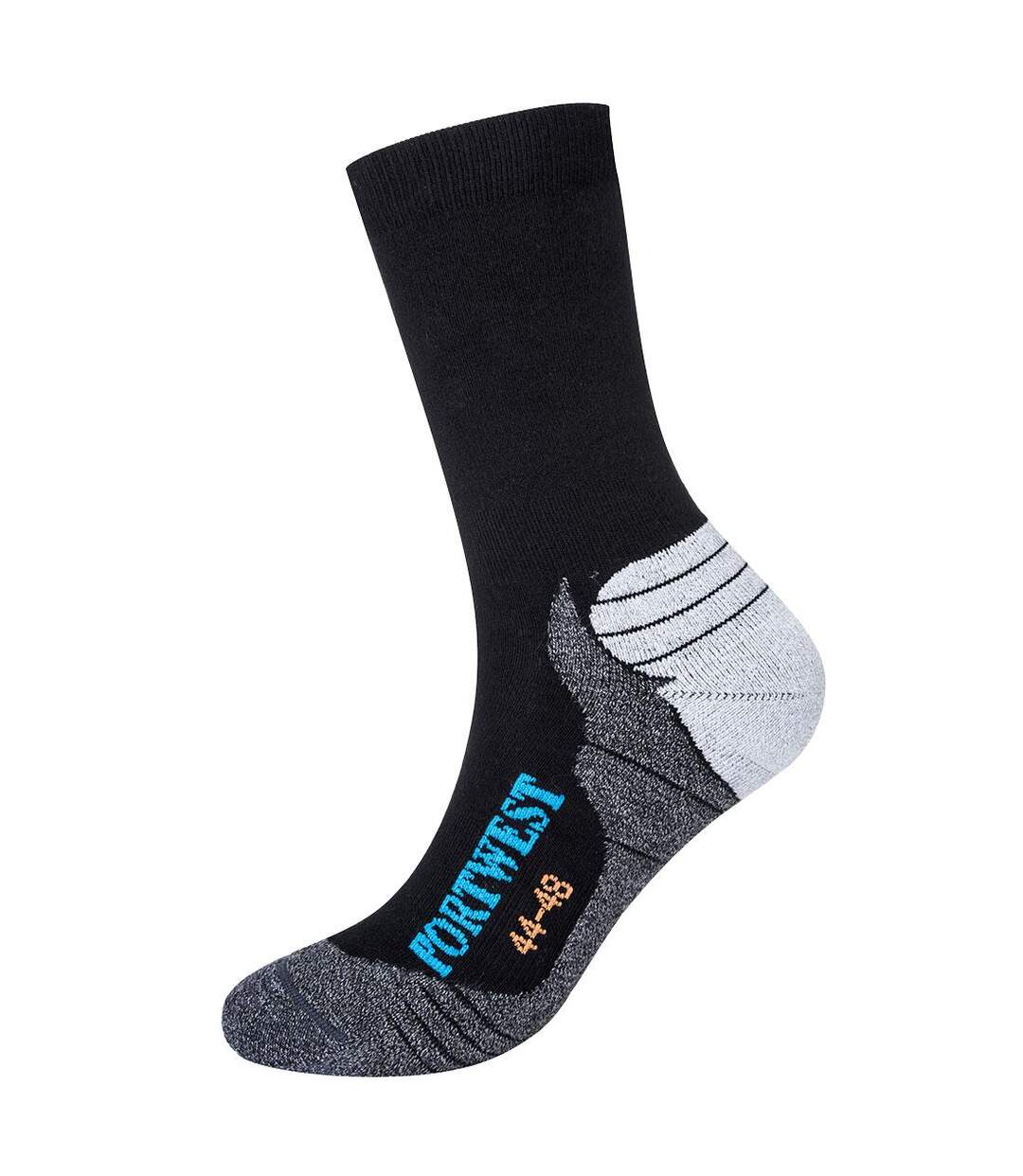 Unisex adult bamboo hiking socks black Portwest-1