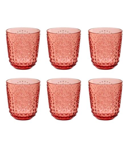 Lot de 6 Verres Réutilisables Barbra 47,3cl Rouge