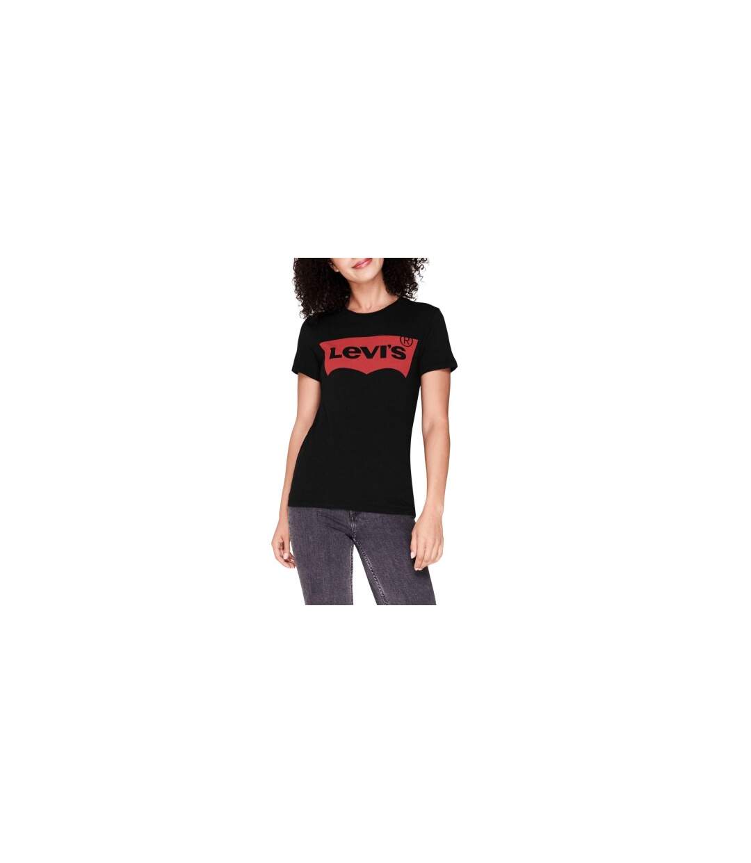 Womens/ladies Batwing Logo T-shirt Black Levis-1