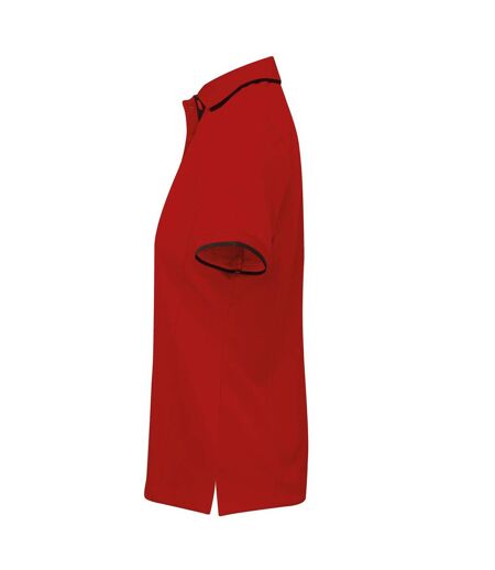 Coolchecker Polo Sport Femme Rouge Noir Premier