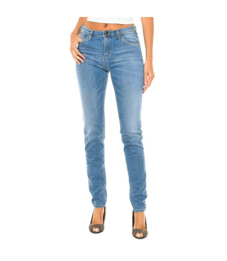 Long worn effect denim pants 3Y5J28-5D0TZ woman