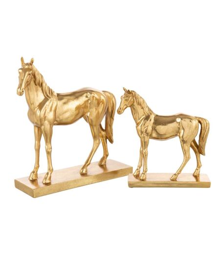 Statuette Cheval sur Socle Hollywood 28cm Doré