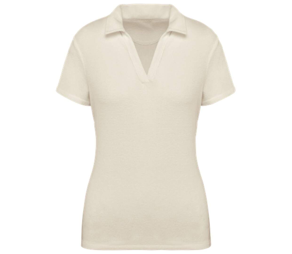 Polo écoresponsable en éponge - Femme - PAT228 - beige ivoire-1