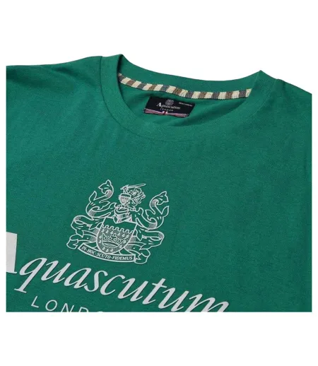 T-shirt Motif/style Gros Logo Bordeaux Homme Vert Vif Aquascutum