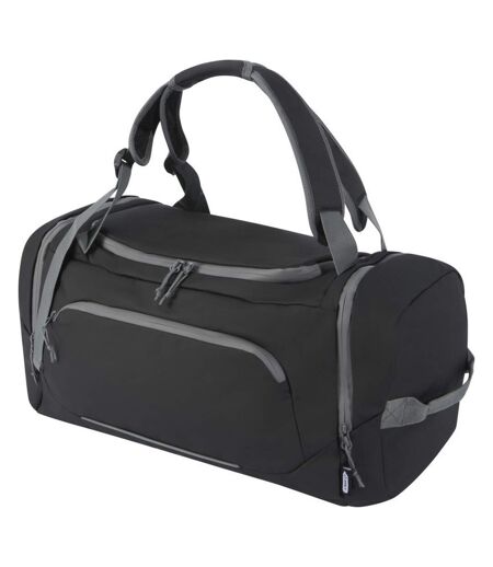 Aqua 2 in 1 Water Resistant Recycled 9.2gal Duffle Bag (Solid Black) (One Size)