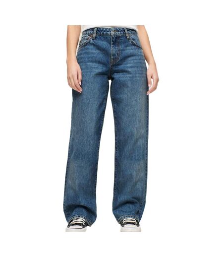 Jean loose bleu femme superdry mid rise wide - w25-l30