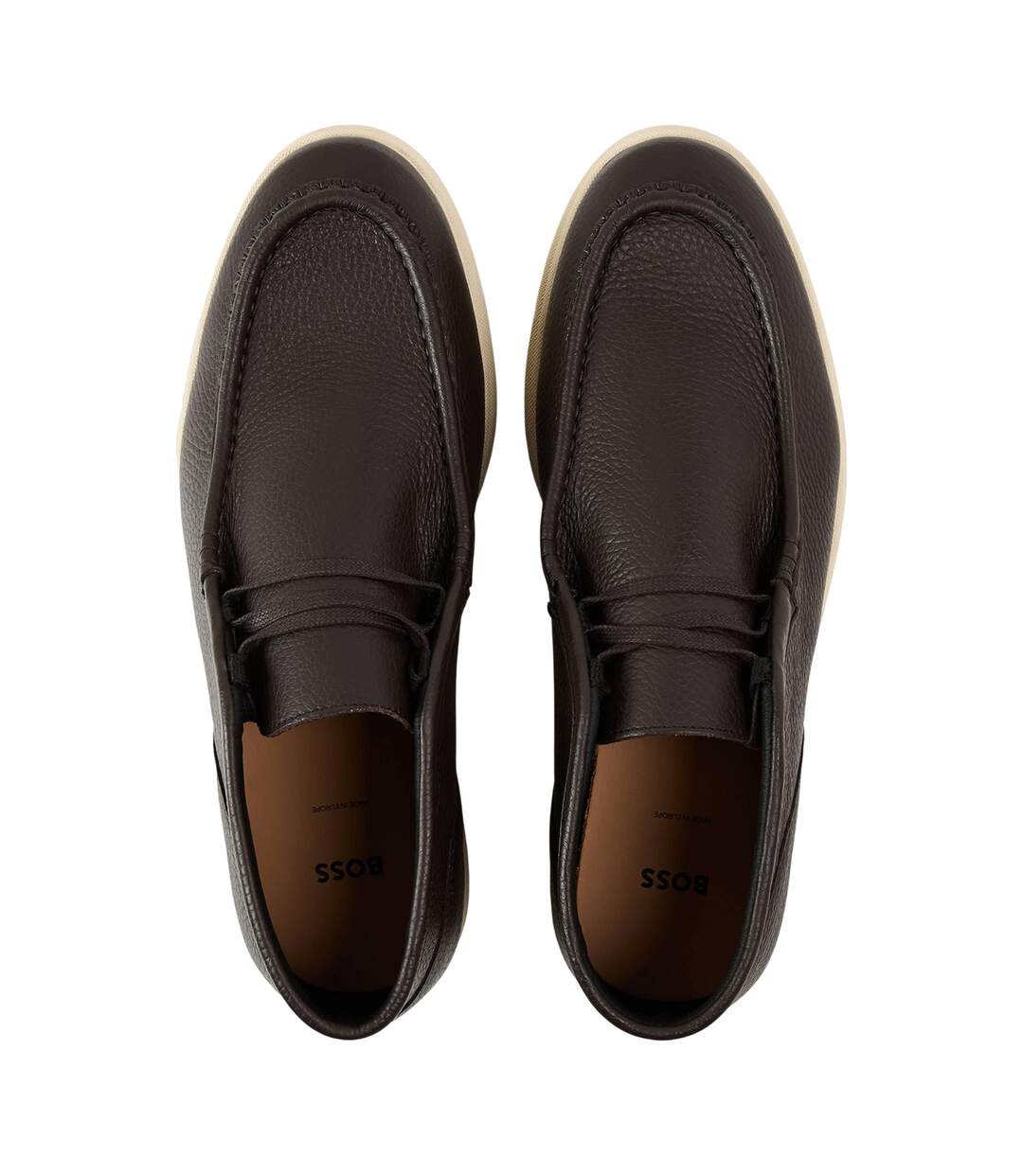 Mens Sienne Desb Leather Chukka Boots Dark Brown Boss-3