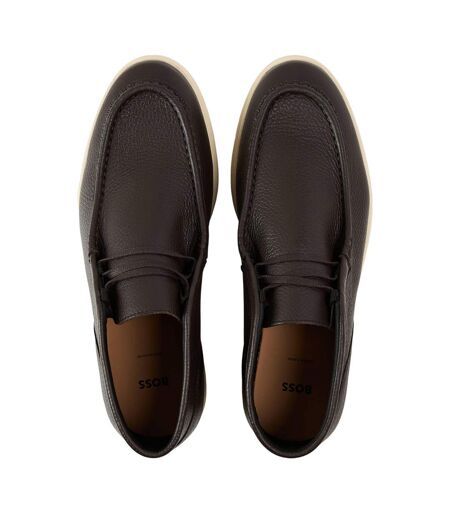 Mens Sienne Desb Leather Chukka Boots Dark Brown Boss