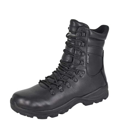 Mens Commander Action Leather Combat Boots Black Grafters