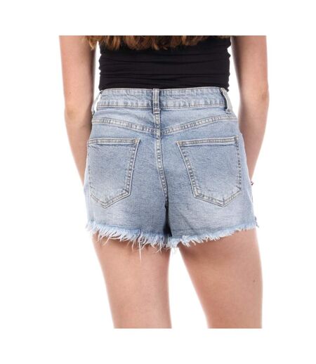 Short bleu femme monday premium strass