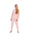 Womens/ladies Shimmer Finish Flannel Pyjamas Pink Forever Dreaming-2