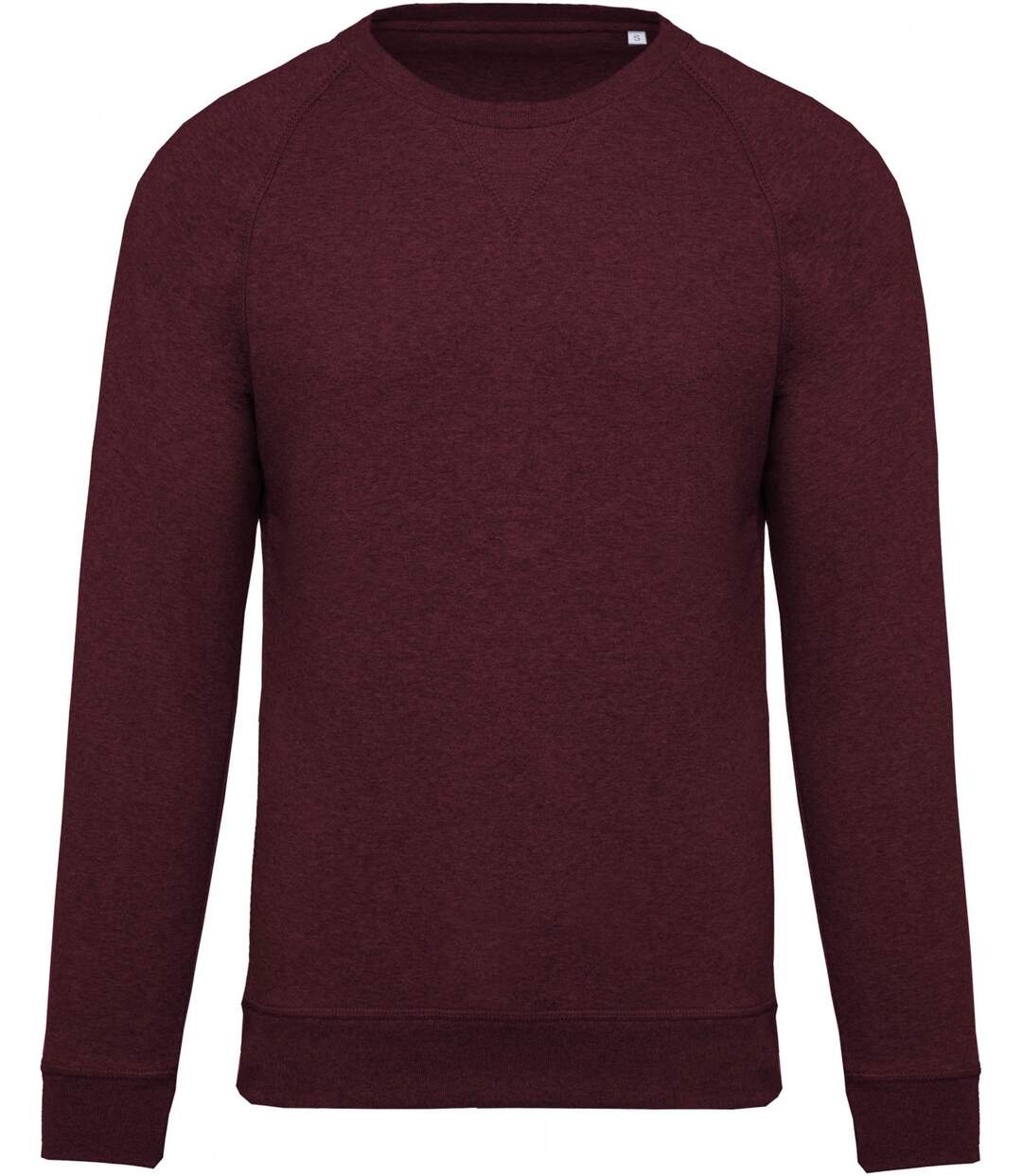 Sweat shirt coton bio - Homme - K480 - rouge vin chiné