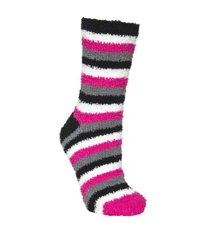 Trespass Womens/Ladies Snuggie Fluffy Tube Socks (2 Pair Pack) (Pink Glow Leopard/Stripe) - UTTP722