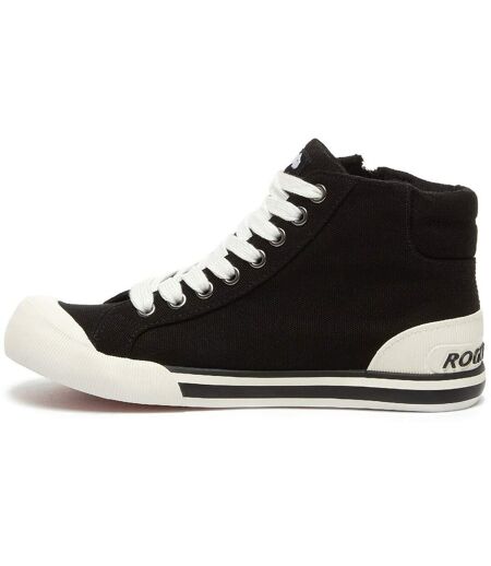 Womens/ladies Jazzin Hi Trainers Black Rocket Dog