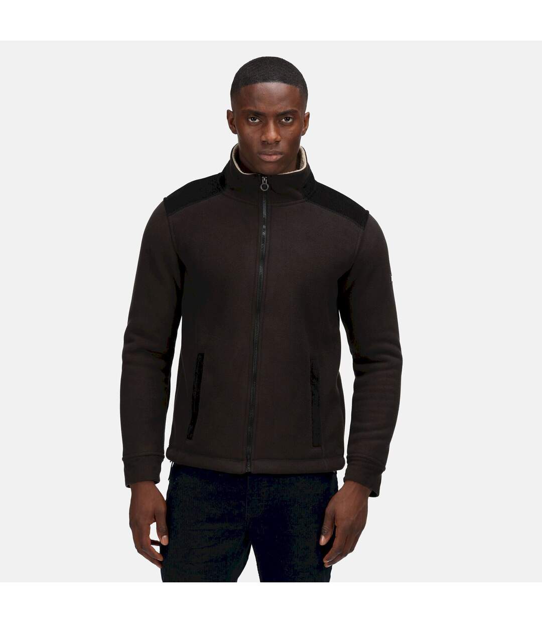 Mens Full Zip Fleece Jacket Black Regatta Professional-1