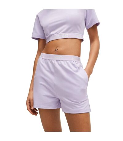 Womens/ladies Logo Shorts Purple Hugo