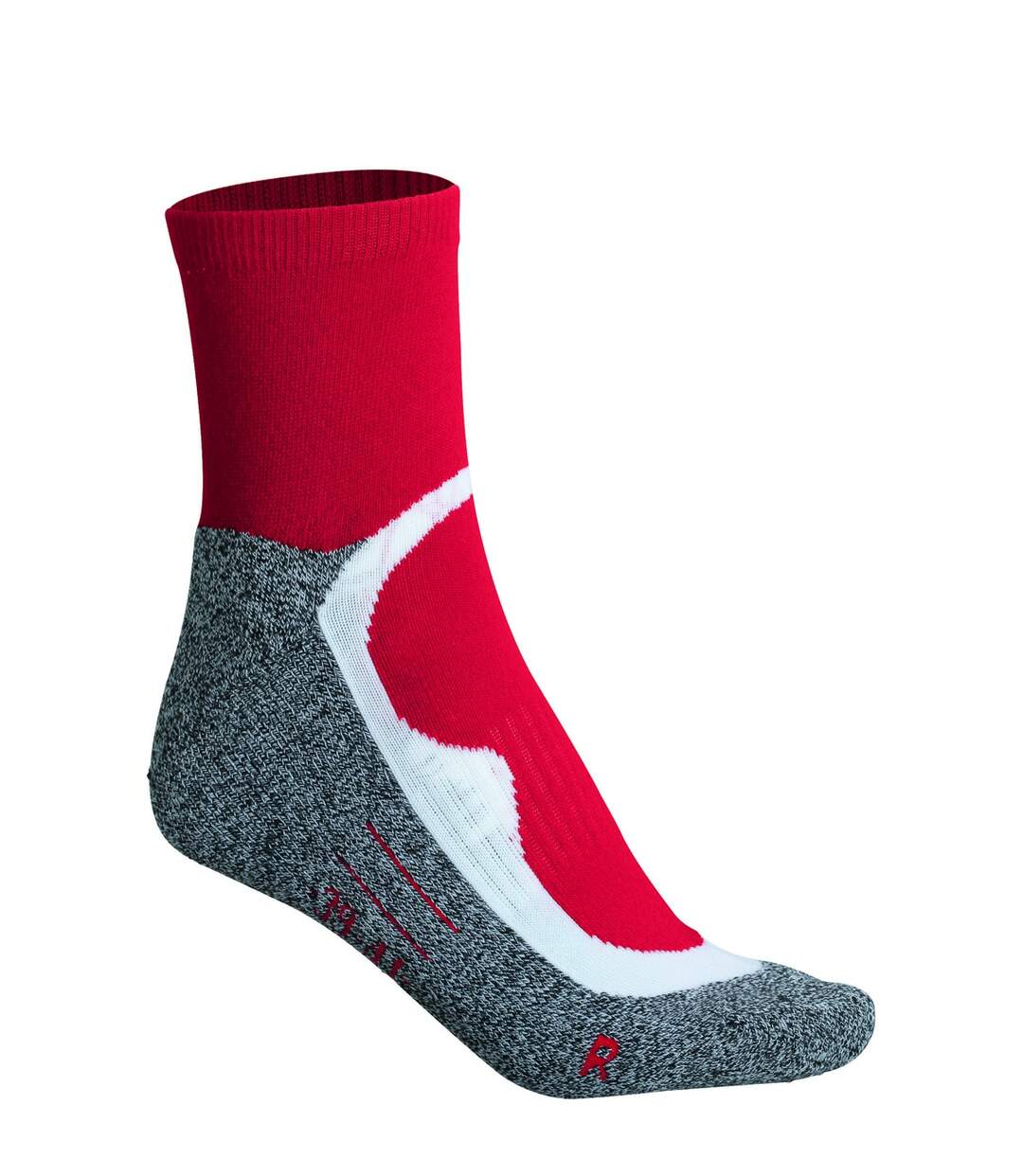 Chaussettes courtes de sport - homme femme - JN210 - rouge et gris-1