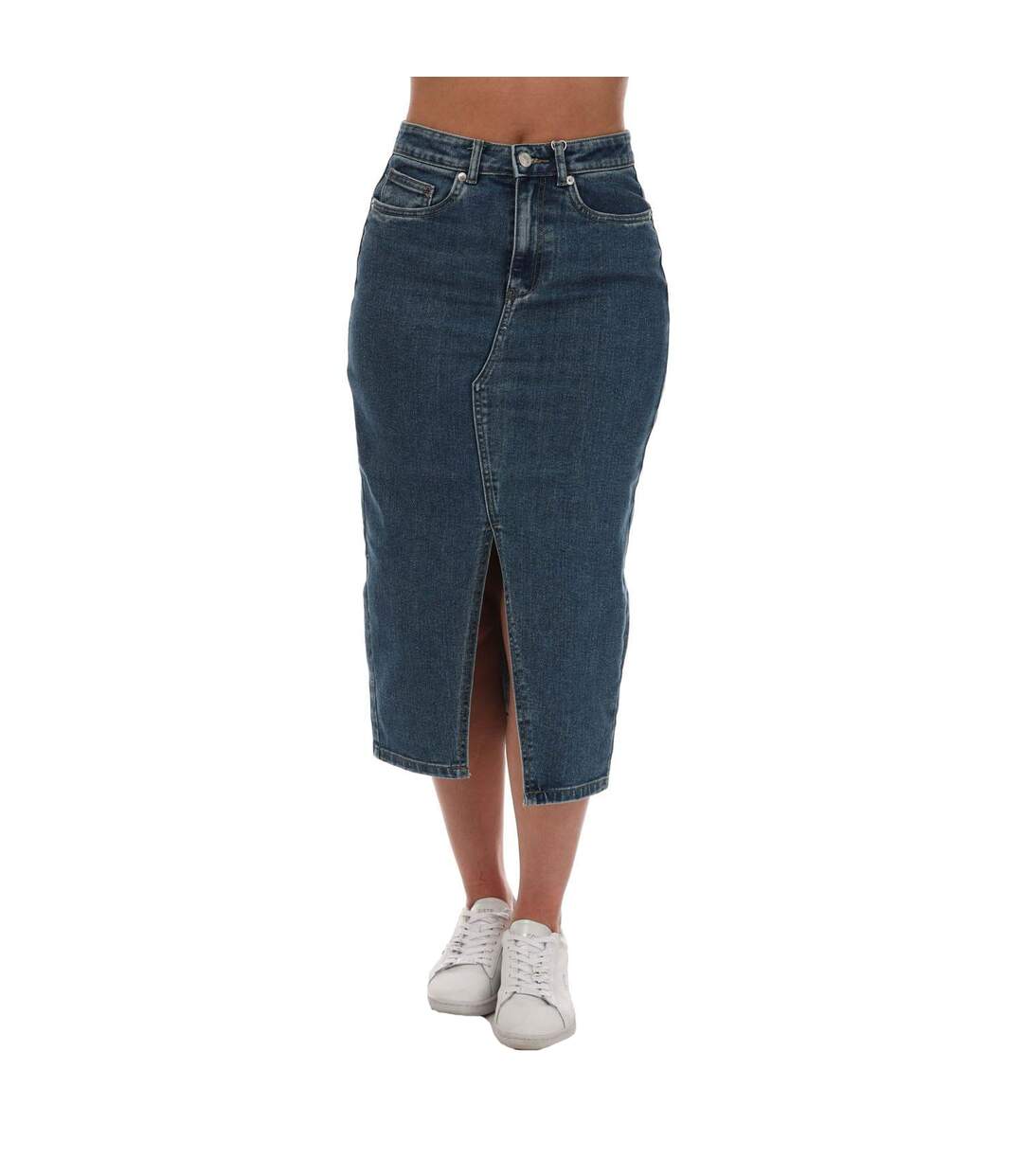Jupe Mi-longue Siri Femme Bleu Denim Only-2