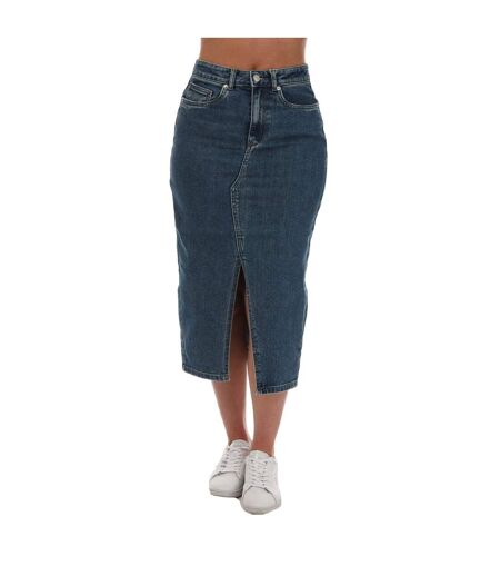 Jupe Mi-longue Siri Femme Bleu Denim Only