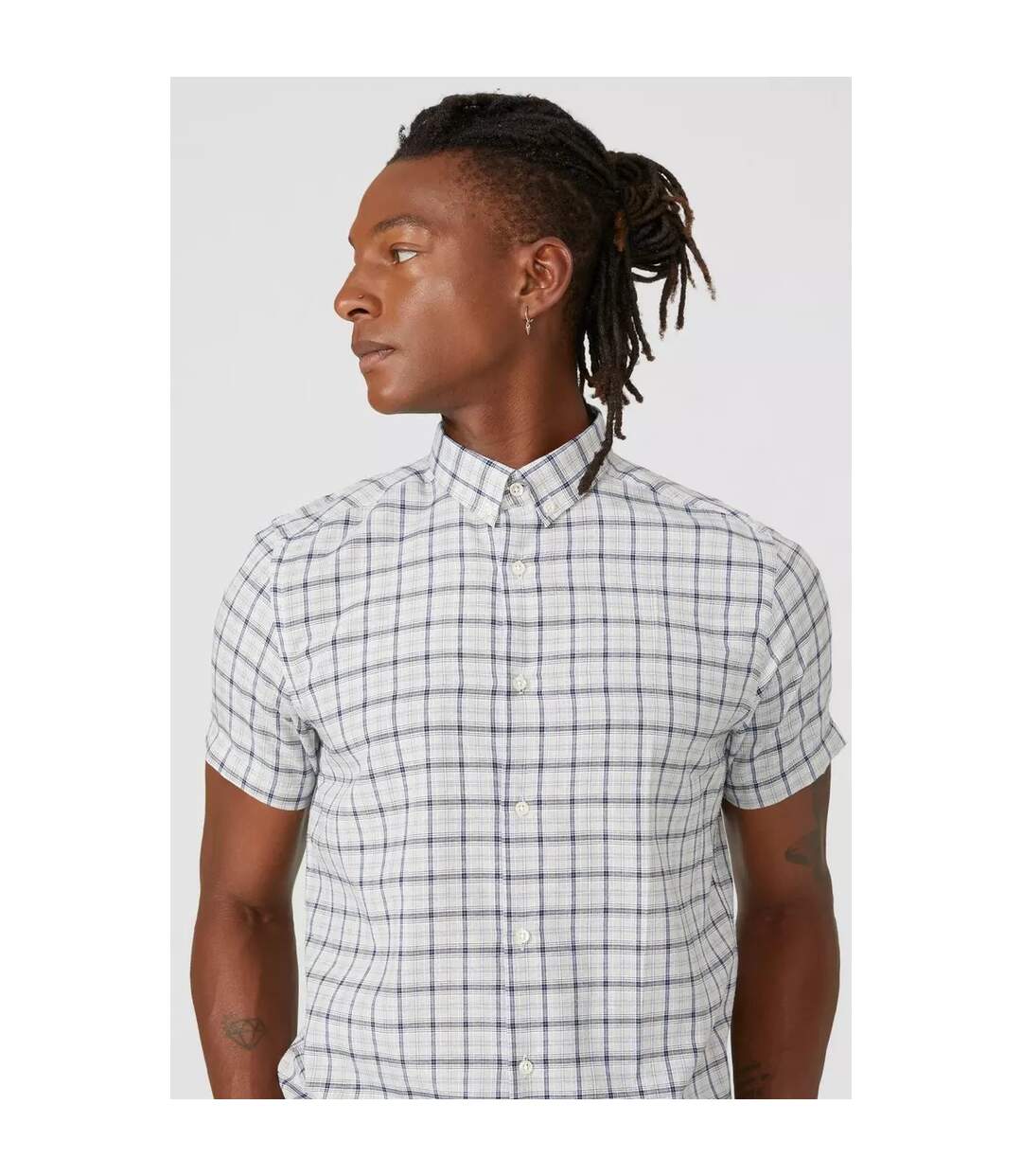 Mantaray Mens Checked Textured Shirt (Taupe)