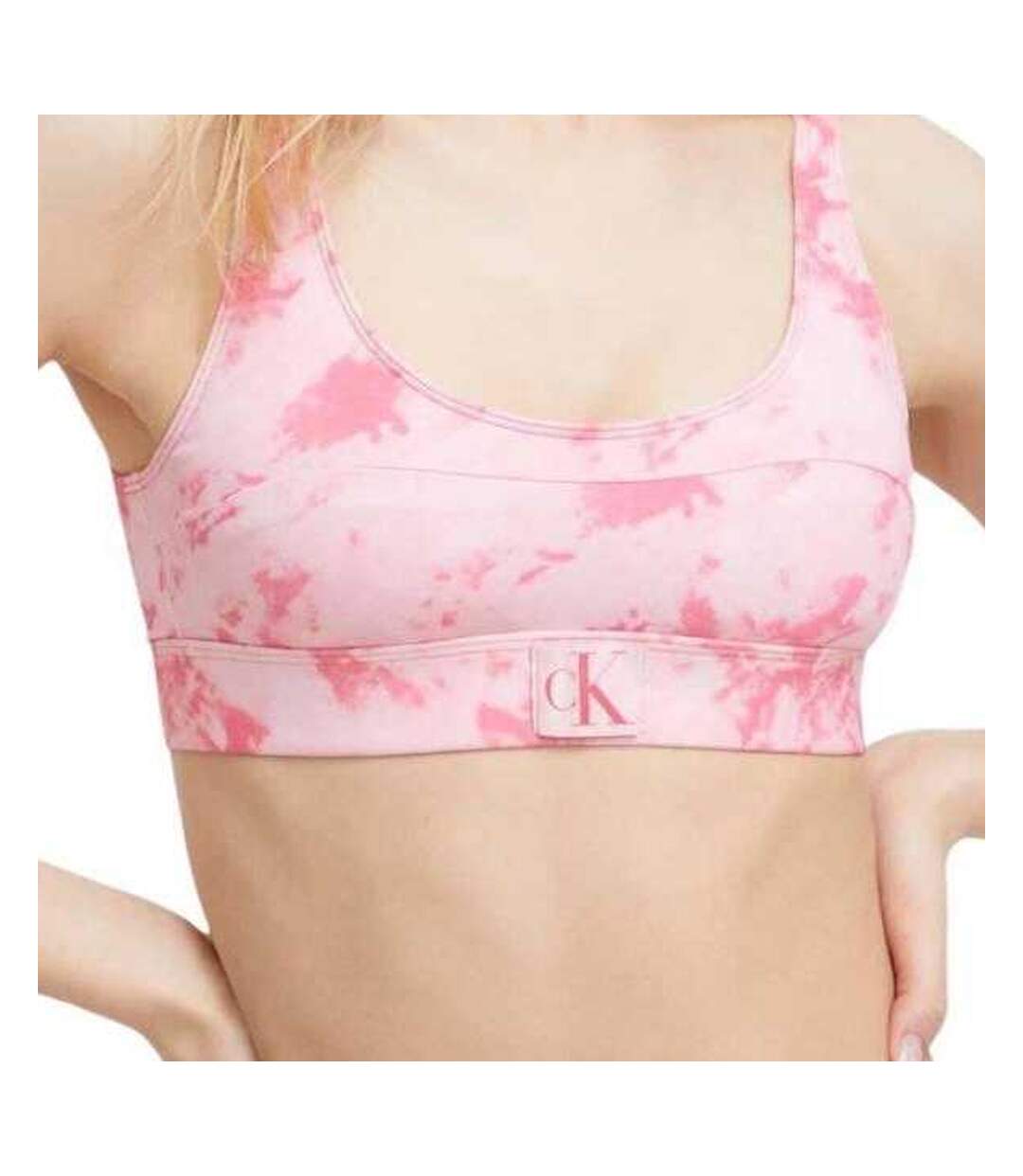 Haut De Maillot De Bain Motif/style Tie-dye Femme Rose Calvin Klein-2