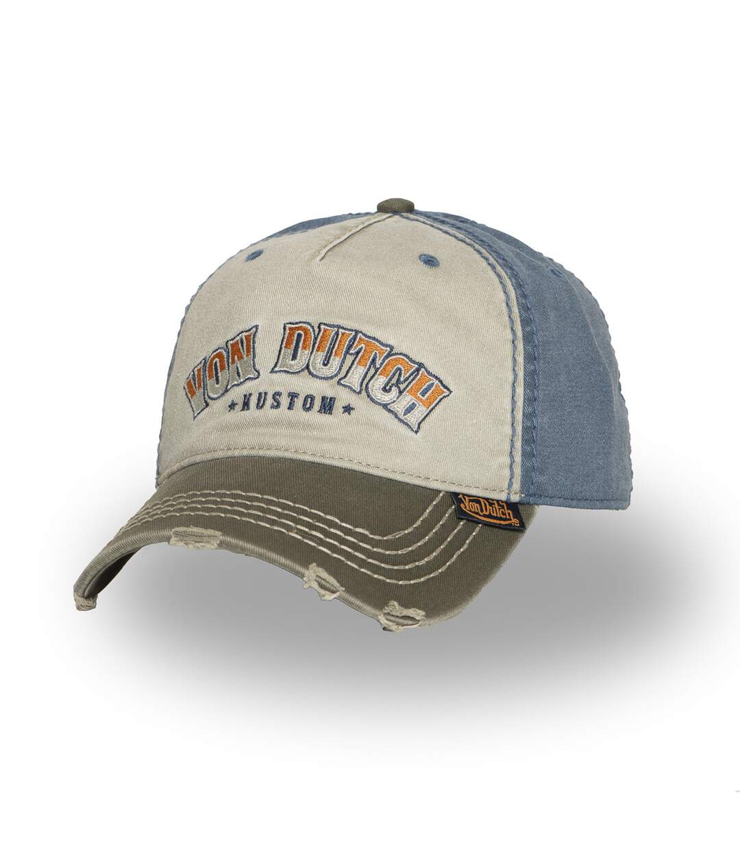 Casquette baseball adulte devant avec broderie effet usé Retro Skull Vondutch-1