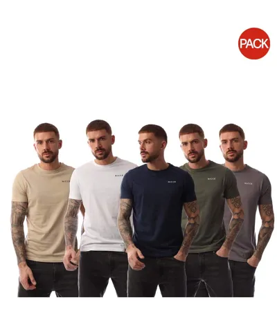 Pack Of 5  Mens Buena T-shirt  Multicoloured Nicce