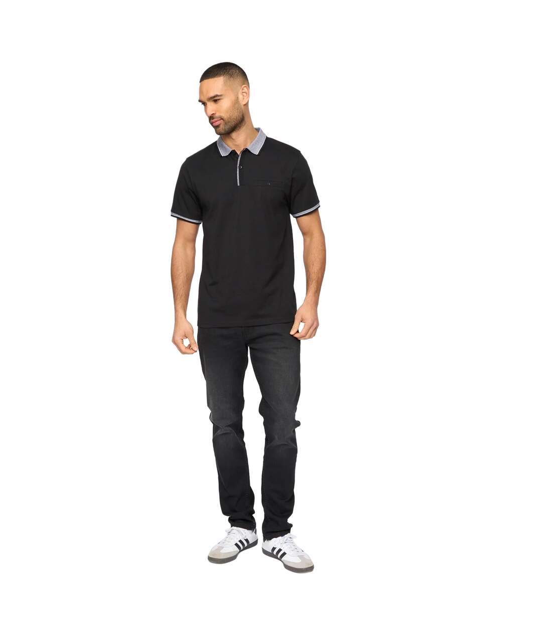Mens eastbrook polo shirt black Bewley & Ritch-3