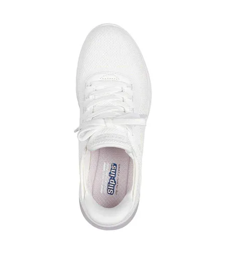 Womens/ladies Glide-step Trainers White Skechers