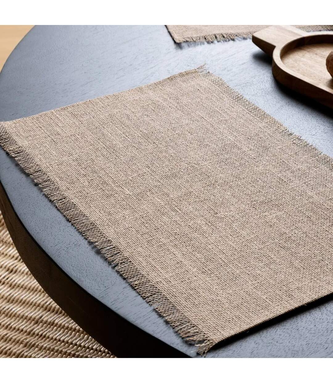 Set de Table en Jute Frange 30x45cm Naturel-2