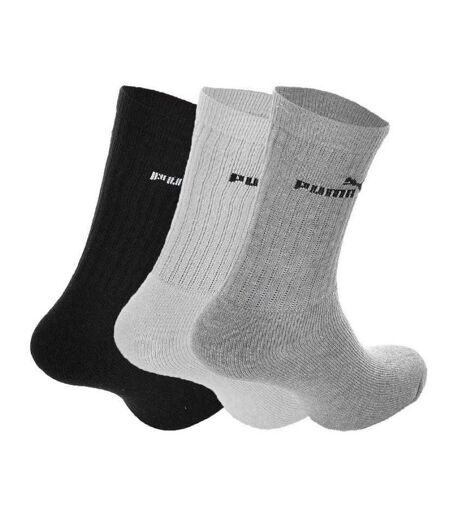 Lot De 3  Chaussettes Adulte Blanc Gris Noir Puma