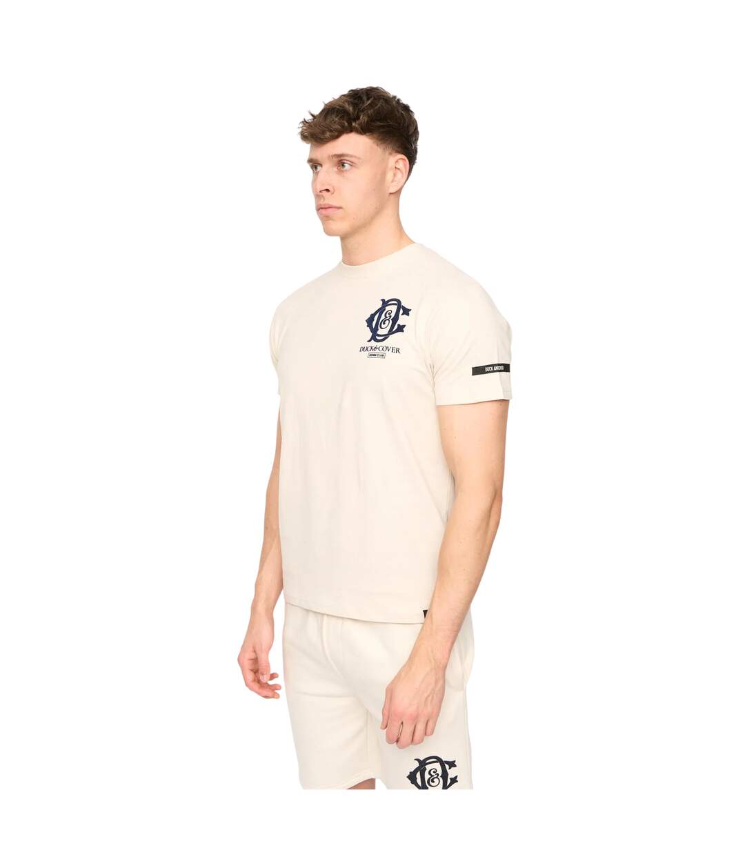 T-shirt Décontracté Motif/style Logo Randolph Homme Beige Gris Duck And Cover-1