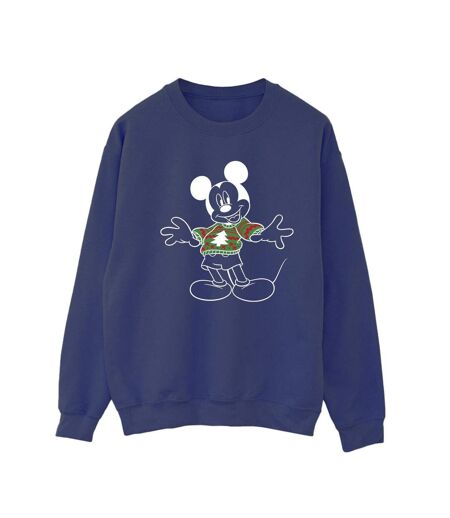 Disney Sweatshirt Mickey Mouse Xmas Jumper Womens/Ladies (Bleu marine) - UTBI28597