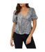 Haut Portefeuille Manches Bouffantes Femme Noir Blanc Brave Soul-2