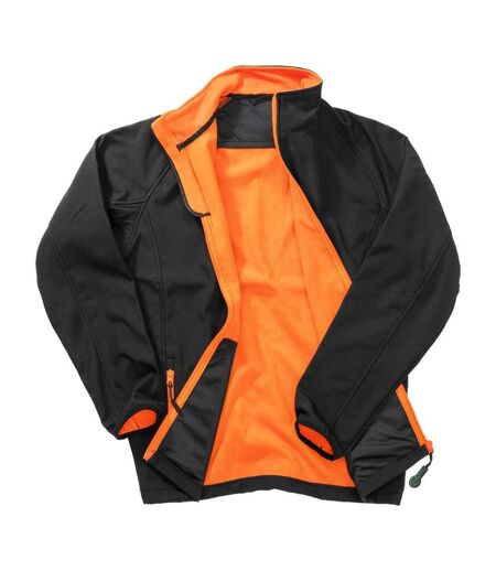 Mens Printable Soft Shell Jacket Black Orange Result Core