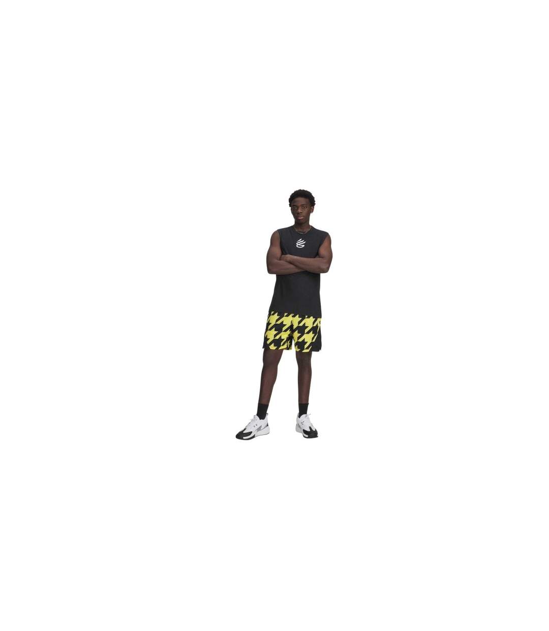 Mens Curry Houndstooth Basketball Shorts Black Under Armour-1