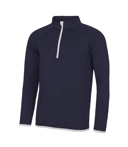 Just cool sweatshirt à col zippé homme bleu marine/blanc Awdis