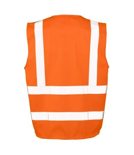 SAFE-GUARD by Result Unisex Adult Executive Mesh Safety Hi-Vis Vest (Fluorescent Orange) - UTPC4555
