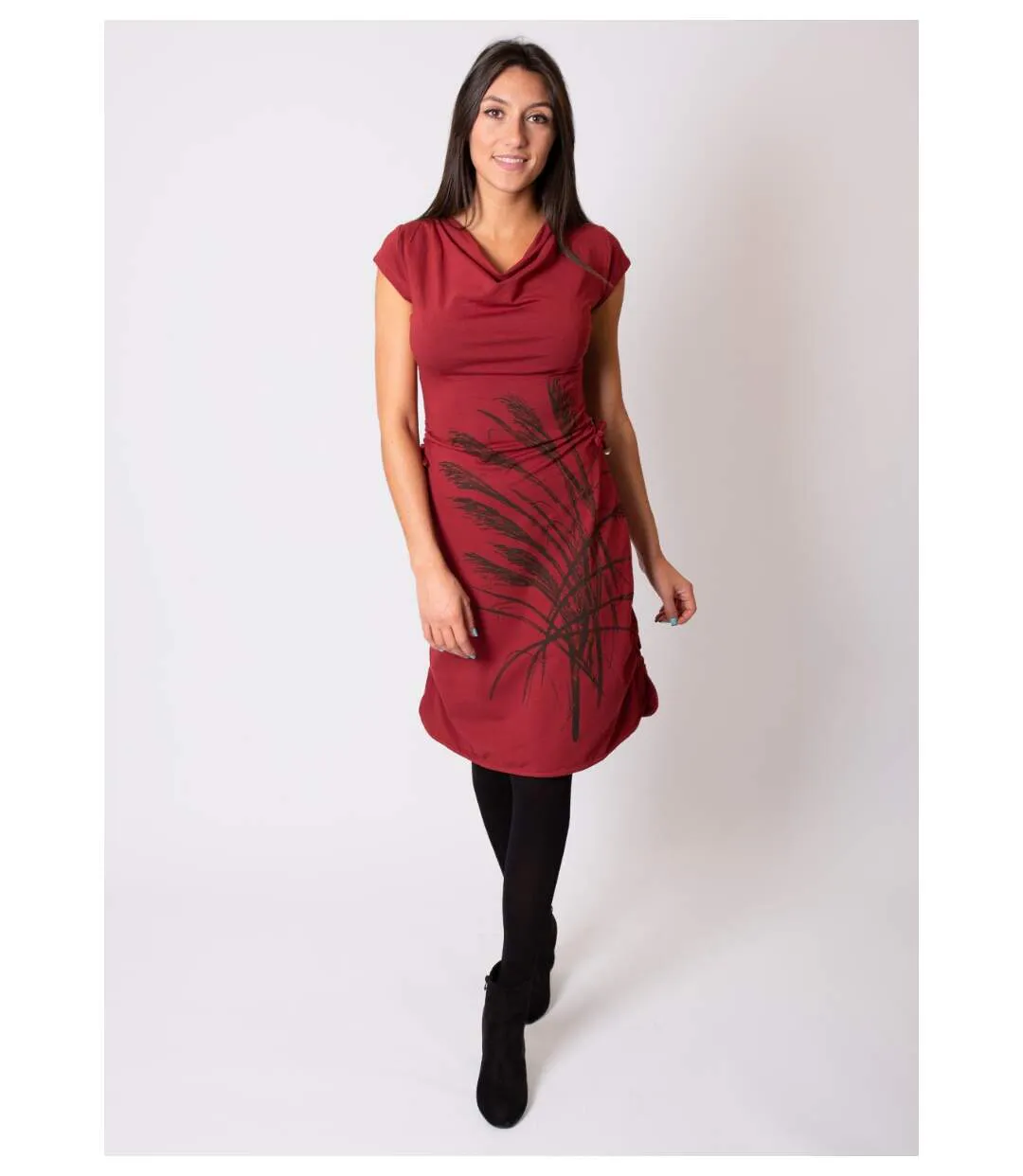 Robe en coton fluide MONTANA rouge bordeaux Coton Du Monde-2