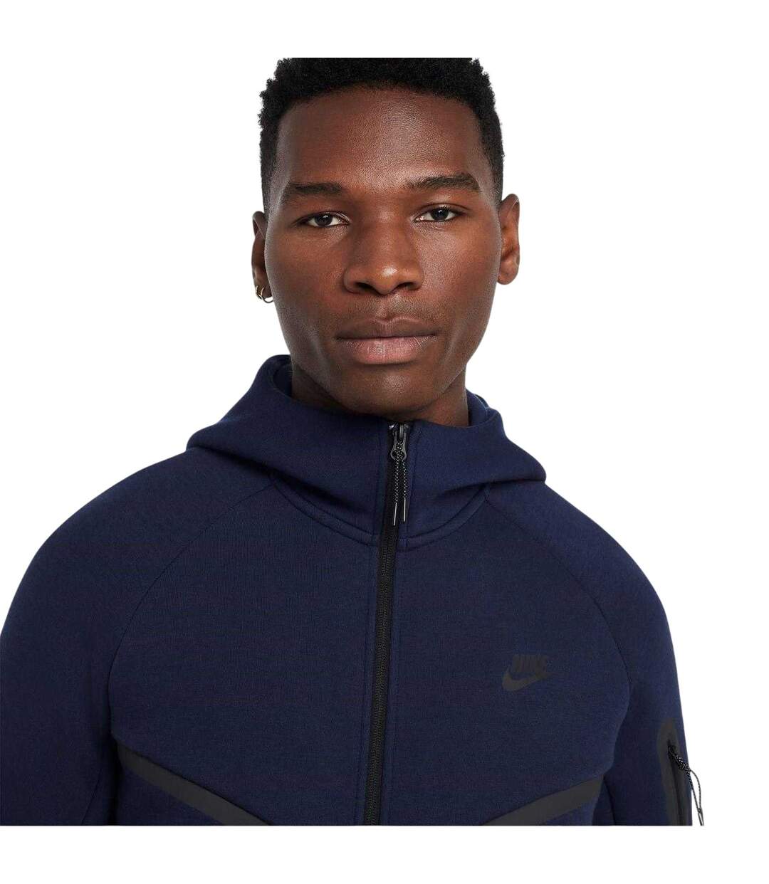 Mens Tech Chevron Full Zip Hoodie Obsidian Blue Black Nike-3