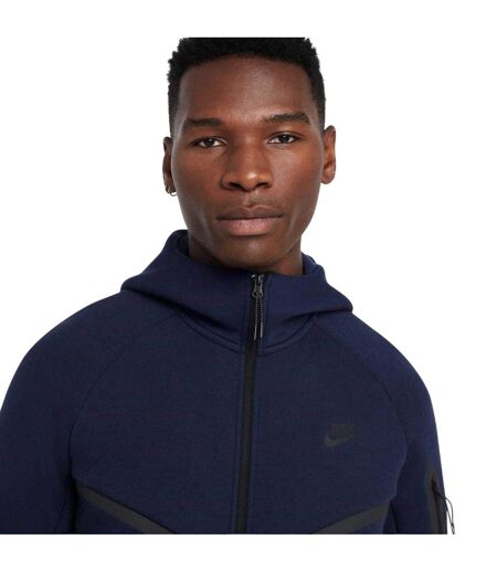 Mens Tech Chevron Full Zip Hoodie Obsidian Blue Black Nike