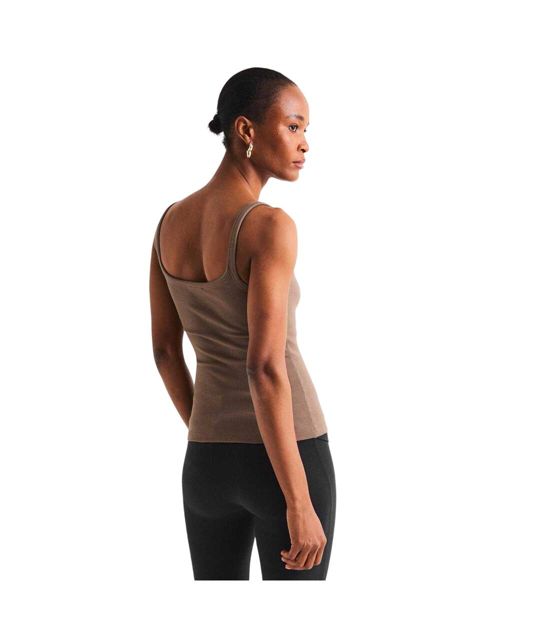 Womens/ladies Scoop Neck Tank Top Brown 4th And Reckless-2