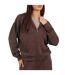 Womens/ladies Scuba Full Zip Hoodie Chocolate Brave Soul-2