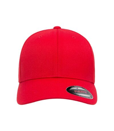 Wool blend baseball cap red Flexfit
