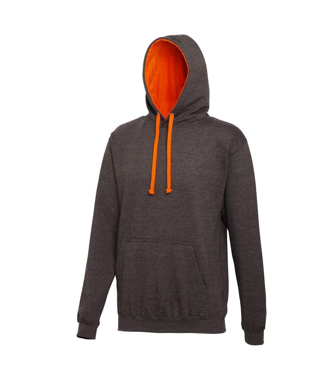 Awdis Varsity Hooded Sweatshirt / Hoodie (Charcoal/ Orange Crush) - UTRW165