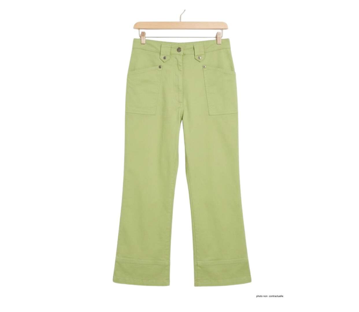 MAYFLOWER Basic Stretch : Pantacourt femme Vert Pomme en coton extensible pour un été vitaminé-2