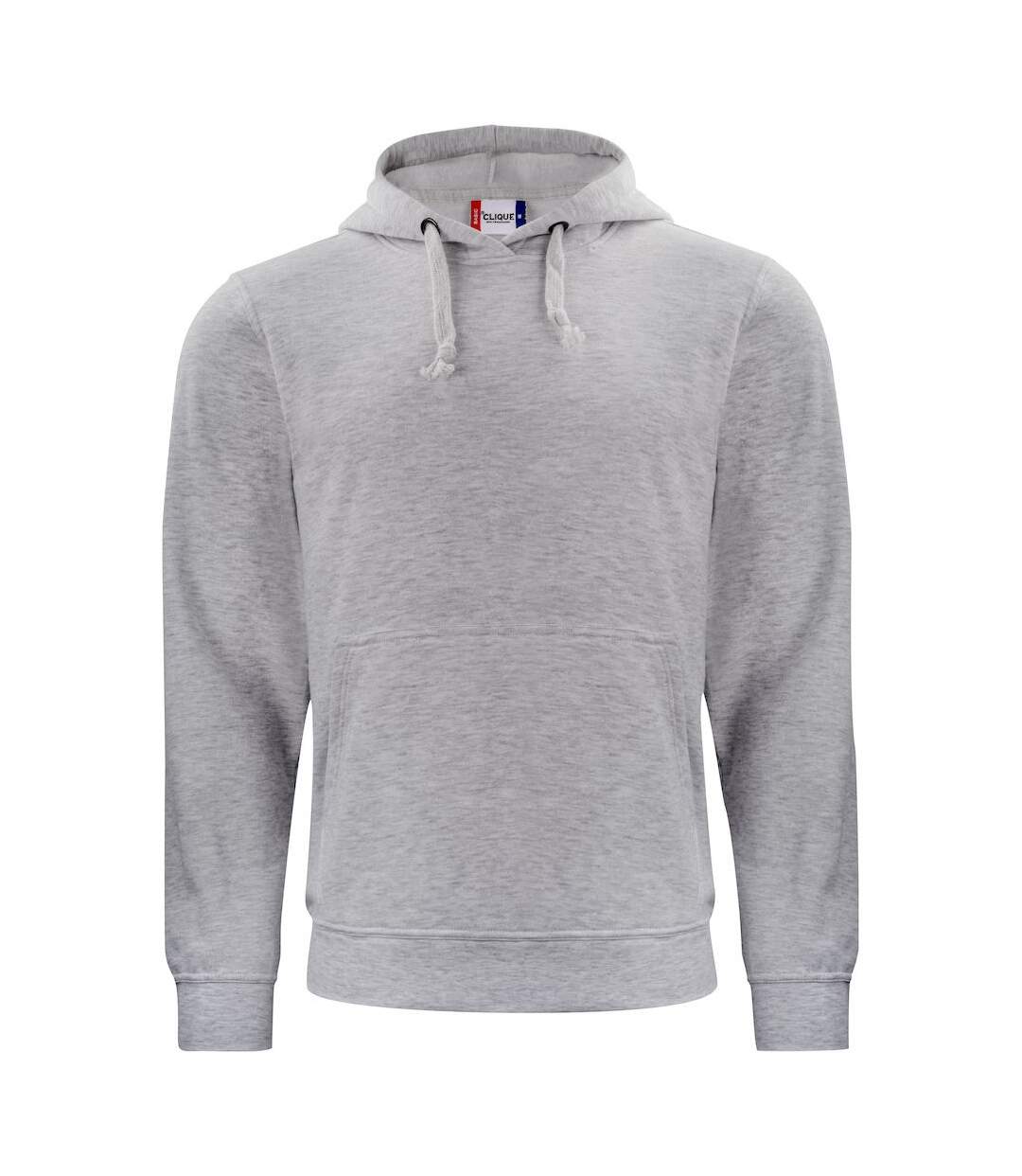 Sweat à capuche basic adulte gris chiné Clique