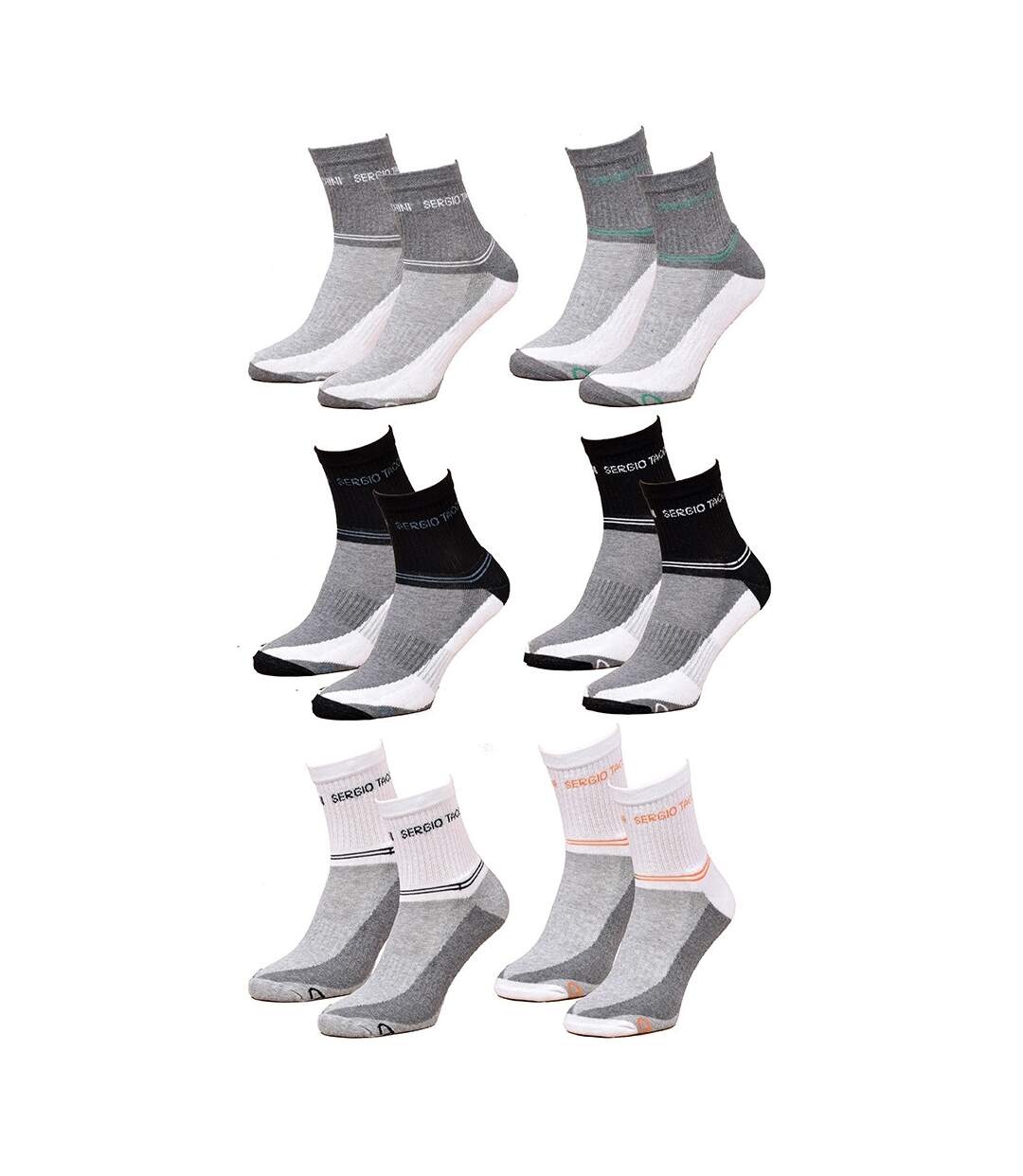 Chaussettes Femme SERGIO TACCHINI Socquettes Pack de 6 paires Bouclette